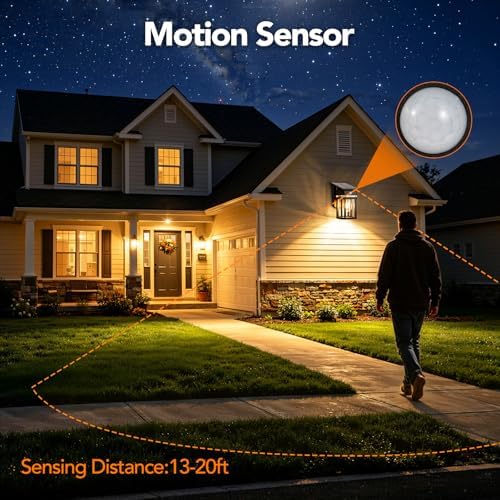 Outdoor Solar Porch Light Motion Sensor 2700K Warm White 2Pack - Image 2