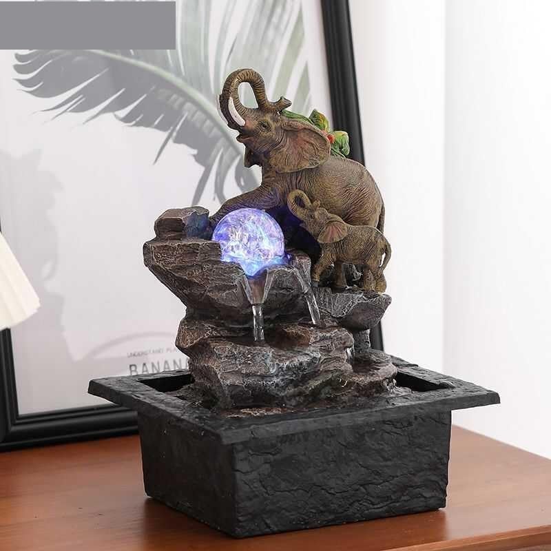LUNIZ Waterfall Fountain Office Desktop Fountain Resin Living Room Desktop Decoration Outdoor Desktop Fountain Zen Decoration for Home Office - Image 3