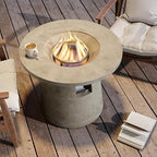 HOMPUS 31 inch Round Patio Propane Fire Table, 40000 BTU Smokeless Outdoor Fire Pit, Patio Concrete Firepit with Rain Cover for Garden, Deck, Backyard - Image 7