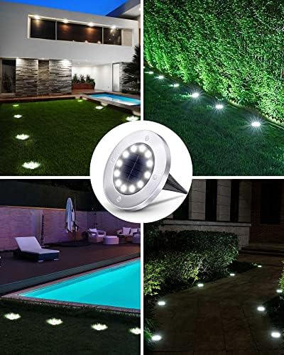 Biling Solar Ground Lights Outdoor Bright Waterproof 8 Pack White - Image 5