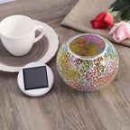 Solar Powered Mosaic Glass Jar Light, Color Changing Outdoor Decoration - Image 5