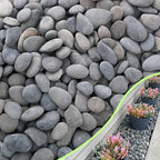 18LB River Rocks,Mexican Beach Pebbles for Plants,Potting,Garden Landscape Stone Paving Stone Grey 1Inch - 2Inch by CJGQ