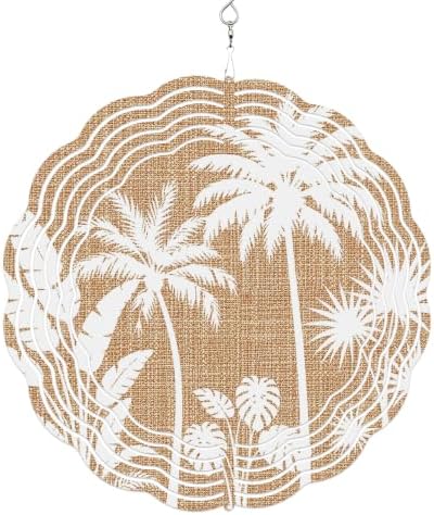 10 Inch Brown Palm Trees Wind Spinner for Yard and Garden, Tropical Vintage Summer Botanical Hanging Ornaments Outdoor 3D Kinetic Wind Sculpture Spinners Indoor Outdoor Patio Décor Ornaments Gift by Unknown