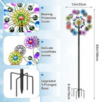 Wind Spinners Outdoor, Kinetic Wind Spinner,Yard Art Windmill with Metal Stake, Metal Wind Sculptures & Spinners,Waterproof Pinwheels Large Wind Spinner for Yard and Garden (Snow-Colour) - Image 2