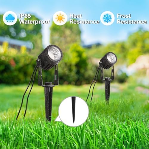 Outdoor Landscape Lighting, 6 Pack RGB Outdoor Spot Lights with Transformers and Remote, 12V Low Voltage Color Changing Landscape Lights IP65 Waterproof Plug in Outdoor Uplights for Yard House Tree - Image 3