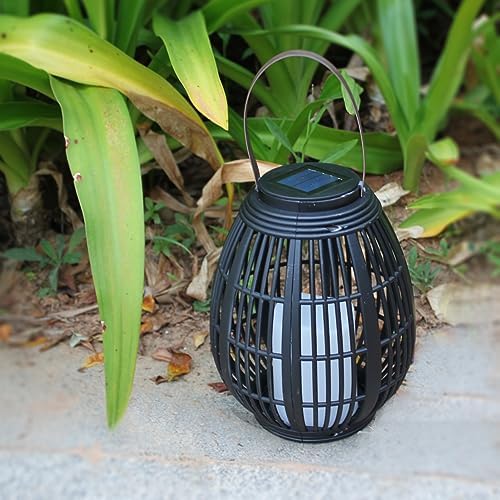 Rattan Solar LED Lantern – Waterproof Outdoor Decorative Lights for Garden, Patio, Ambient Lighting - Image 6