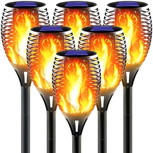 Solar Torch Light with Flickering Flame for Halloween Decorations by Awethone