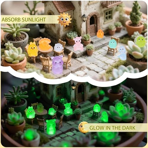 220 pcs Mini Resin Animals Blind Bags, Luminous Mini Resin Animal Figurines for Fairy Garden, Dollhouse, DIY Craft Decor, 50+ Animal Combination Sets for Adults - Image 2