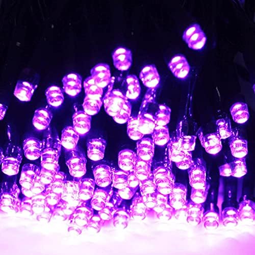 Solar Halloween Lights Outdoor 2 Pack 480 LED Solar String Lights Purple - Image 4