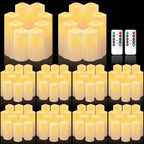Retisee 100 Pack Waterproof Flameless Candles with Remote Timer LED Battery Operated Candles Long Lasting (H 4" 5" 6"7" x D 2.2") for Halloween Wedding Christmas Festival Home Fireplace Outdoor Indoor by Retisee