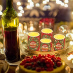GLENLCWE Merry Christmas Pattern Flameless Light Candles Battery Powered with Timer Remote Color Chaging Pillar Fake Candles Pack of 4 for Wedding Home Outdoor Decor - Image 3