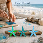 Stained Glass Multicolor Peacock/Teal/Light Blue Starfish 3" Suncatcher 3pk - Image 5