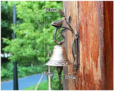 Cast Iron Dinner Bell for Outside, Cast Iron Decorative Door Bell, Decoration Hanging Hand Bell - Hanging Dinner Bell for Playhouse Outside, Decoration - Image 2