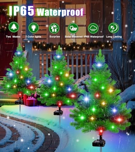 Solar Color Christmas Tree Lights 4 Pack Gift - Image 4