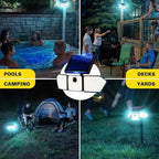 Bionic Flood Light 4 Pk Solar Lights Outdoor Waterproof, Ultra Bright 89 LEDs, 3 Heads Wide Angle Motion Sensor Outdoor Lights for Security, Wall, House, Spot Light, IP65 Waterproof – Stakes Included - Image 6