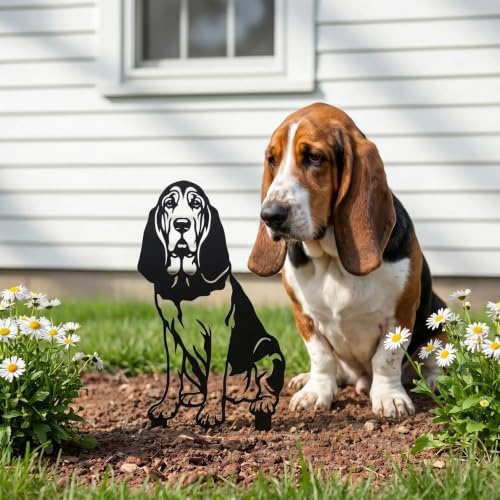 Dog Metal Garden Stake - Weatherproof Dog Silhouette Yard Art, Decorative Outdoor Sign for Lawn & Patio, Heartfelt Gift for Bloodhound Lovers(Sit,10") - Image 3