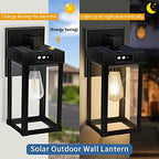 Solar Wall Lights Outdoor with 3 Lighting Modes & Motion Sensor, Solar Porch Light with 2 Bulbs, Waterproof Outdoor Wall Sconce Lantern Light Fixture for Garage Porch Shed Barn Garden Yard Front Door - Image 3