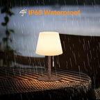 Gewiny Shower Lamp Battery Operated Outdoor Table Lamps Cordless Waterproof LED Dimmable Warm White and RGB Table Lamps Rechargeable Lamp Outdoor Lamps for Patio/Bathroom（Wood Grain） - Image 7