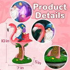 Gnome Flamingo Solar Garden Statue Outdoor Figurine Decor Lights - Image 3