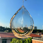 Hanging Wind Spinners,3D Water Droplets Shape Highly Reflective Stainless Steel Outdoor Garden Decor, Decorations to Scare Away Yard Birds 11.4inch 2Pcs - Image 5