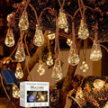 Boho Fairy String Lights Outdoor Backyard Solar String Lights LED for Garden Patio Porch Decor USB Waterproof Shatterproof Bulbs 8 Modes Edison Night Lamp Party Gift(17ft 20Lights,Warm Normal) by Hvcemi