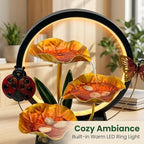 Tabletop Fountain,Indoor Water Fountain,Home Fengshui Décor Zen Relaxation Soothing Sound Machine for Office,Living Room,or Bedroom,Gold Lotus,Ladybird & Butterfly,10.2inch - Image 3