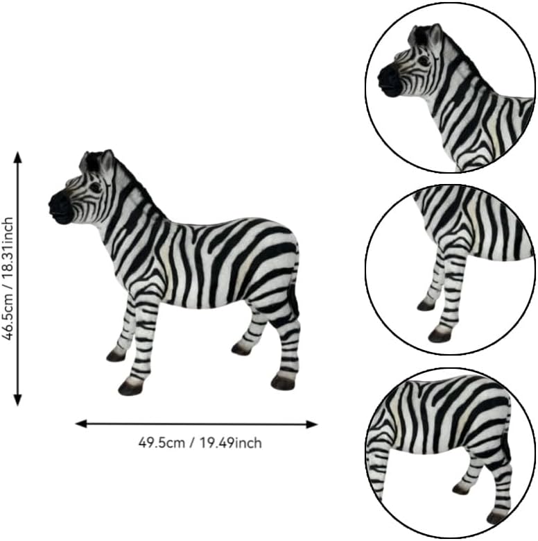 18.31"H Simulated Zebra Garden Statue Resin Outdoor Decor Animal Sculpture - Image 2