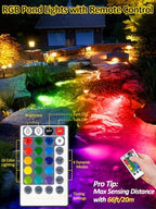 T-SUN Colored Pond Lights LED Underwater with Remote Control 4 Heads - Image 4