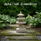 Solar Power Rice White Three Layers Resin Pagoda Garden Statues,Lawn Adorn - Image 3