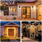 Outdoor Wall Light Fixtures, Exterior Wall Lanterns, Black, 2-Pack, 12 In - Image 2