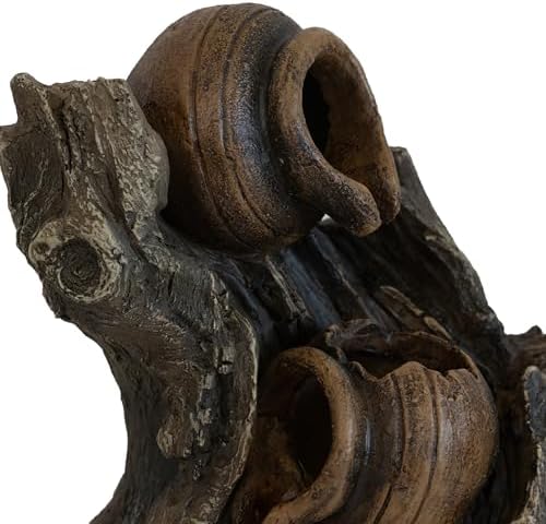 Water Fountain Decor, 6.3x5.1x10.8 Decorative 3 Tier Small Fountain with Pot Design for Patio Deck Pond Yard Home Decor, Brown - Image 5