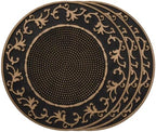 HF by LT Deluxe Rubber Stepping Stone, Scroll Pin Dot Design, Heavy Duty 13" All-Weather Garden Tile, Black with Brushed Brass Finish, Set of 3 by HFbyLT