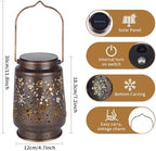 2 PCS Outdoor Lanterns Solar Powered Waterproof Decorative Hanging, Solar Power Lanterns for Outside, Christmas Gifts for Women, Flower Decor for Garden Lawn Backyard Front Porch - Image 2