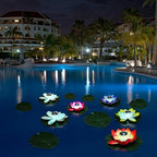 VIHOSE 30 Pcs 16 pcs Large Solar Floating Lotus Lights Lily pad for Pond - Image 5