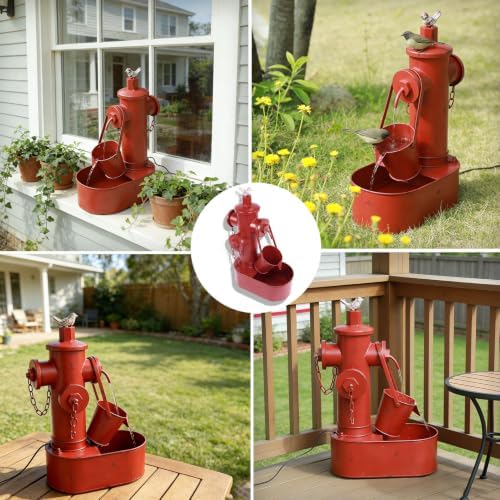 Metal Solar Powered Water Fountain with Backup Battery,Outdoor Fountains - Image 6