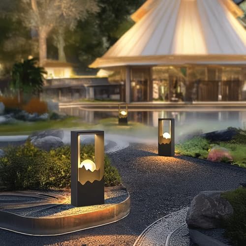 Outdoor Bollard Light, Stainless Steel Body, PC Light Panel, Exterior Pathway Lighting, Modern Landscape Post Lamp, Yard Garden Walkway Patio Driveway Lawn Courtyard Area - Image 6