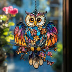 Colorful Owl Acrylic Suncatcher by AVAGAN