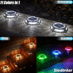 SIEDiNLAR Solar Driveway Lights Outdoor, 16 LEDs with 9 Modes RGB (16 Pack) - Image 2