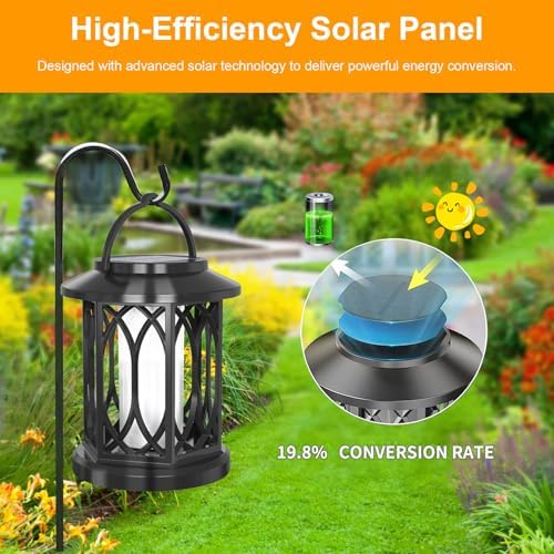 Asixxsix Solar Torch Light, Realistic Flickering Flame Effect Solar Lights Outdoor Extended Runtime Water Proof Flickering Flame for Pathway Yard Patio Decorations ( Light 91008A with Clips 2pcs) - Image 4