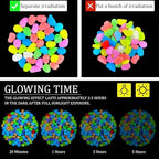 500PCS 1-1.2" Glowing Rocks Luminous Pebbles Glow in The Dark Rocks Luminous Stones for Driveway Walkway Potted Plants Fish Tank - Image 3