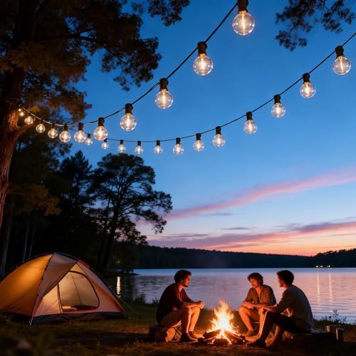 55Ft Solar String Lights Outdoor , IP65 Waterproof,LDE Edison Bulb Remote - Image 6