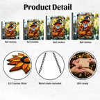 Witch Fox Sunflower Pumpkin Fall Acrylic Suncatcher - Image 2