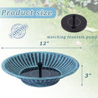 12.3" Solar Bird Bath Bowl,Metal Solar Bird Bath Fountains for Outdoors - Image 3
