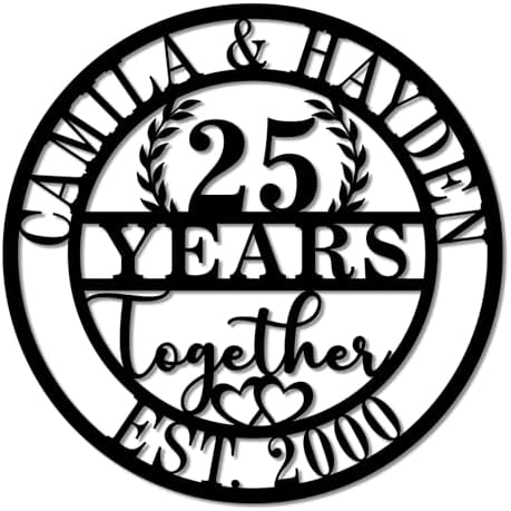 Personalized Anniversary Wedding Gifts,Personalized 25th Anniversary Wedding Gifts for Couple Parent Husband Wife, Custom Anniversary Metal Plaque by custommetalsign