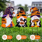 LEIFIDE 3 Pcs Halloween Metal Gnome Stakes, Spooky Garden Signs for Yard - Image 3