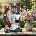 twinbling Garden Gnomes Outdoor Statue with Solar Light, Waterproof Resin Gnome Decor, Funny Garden Sculptures for Patio Lawn Yard, Mom Gifts for Mother’s Day Housewarming - Image 3