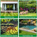 Garden Fence Animal Barrier - 10 Panels, 24 in(H) x 24 ft(L) No Dig Garden Fence, Arched Decorative Garden Fence Border with Ground Stakes, Rustproof Metal Fencing for Yard Patio Dog Rabbit - Image 6