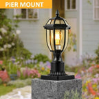 Dusk to Dawn Outdoor Post Lights Hard Wired, Waterproof Aluminum Pole Light Fixture with Pier Mount Base, Exterior Lamp Posts Outdoor Lighting for Yard Patio Pathway, 2 Pack - Image 6