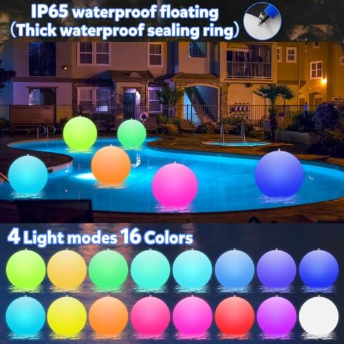 LOQOMI Solar Floating Pool Lights - Color Changing Light up Pool Balls - Image 5