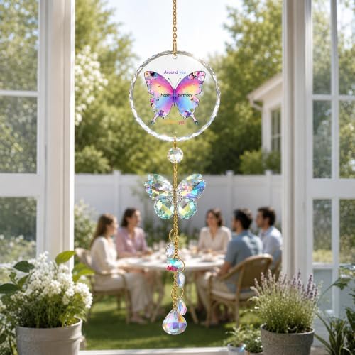 Birthday Gifts for Women Mom,Butterfly Crystal Suncatcher Gifts - Image 6